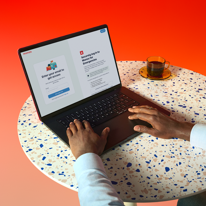 Laptop on mosaic table